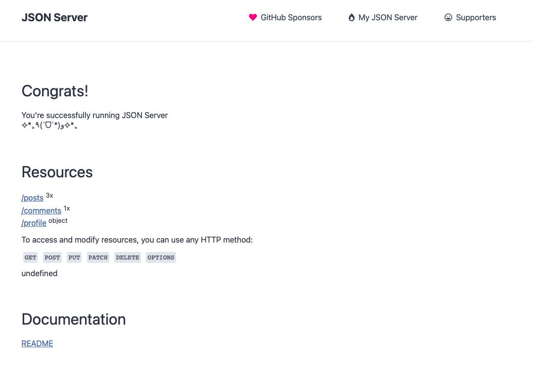 json-server-as-mock-server-default-home-page